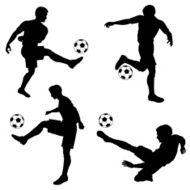 Silhouettes Football Players N2