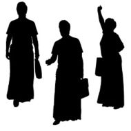 Vector silhouette of businesswoman N153