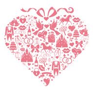 Hearts composition of Wedding Design icons for Web and Mobile