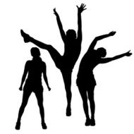 Vector silhouette of a woman N1889