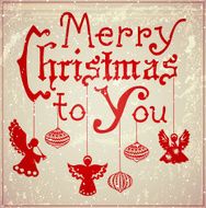 Merry Christmas card with angels N4