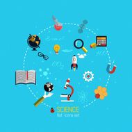Science icons set Flat design N2