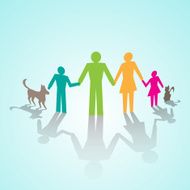 Vector multicolor family pictograms N2
