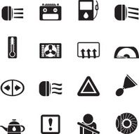 Silhouette Car Dashboard icons