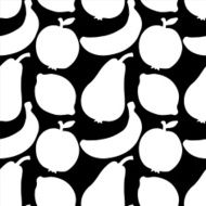 Seamless pattern with silhouettes fruits