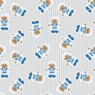 Navy teddy bear seamless pattern N2