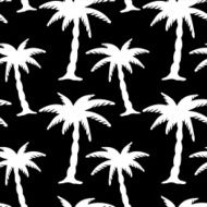 Seamless pattern with coconut palm trees in black and white N2