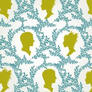 Vintage pattern with silhouettes of men and women
