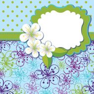 Spring Design template Cherry flowers background and polka dot