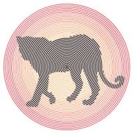Vector leopard silhouette in circle