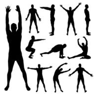Vector silhouette of a man N913