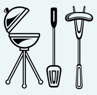 Set of bbq objects