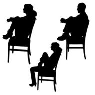 Vector silhouettes of people N238