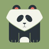 Flat square icon of a cute giant panda