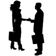 Vector silhouettes of businessmen N21