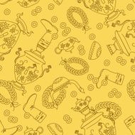 Seamless pattern of Russian samovar