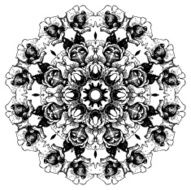 Vintage decorative lace round pattern N2