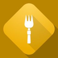 Vector icon of Fork with a long shadow