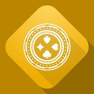 Vector icon of Casino Chip with a long shadow N2