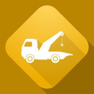 Vector icon of wrecker with a long shadow
