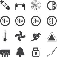 Silhouette Car Dashboard icons N2