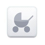 Vector white pram icon Eps10 Easy to edit N2