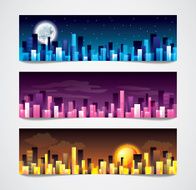 City skylines vector banners