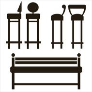furniture icons isolated on white background N3