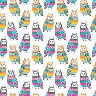 owls seamless pattern N8