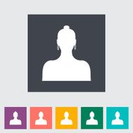 Female avatar flat single icon N3