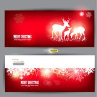 Elegant Christmas banners with deers N2