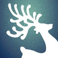 reindeer winter background stars and snow N2
