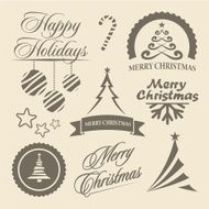Christmas and New Year symbols design elements