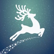 reindeer fly winter background