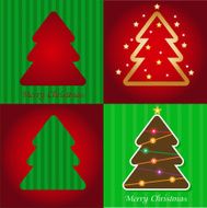 Colorful illustration with Christmas tree vector