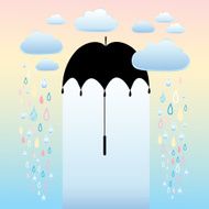 autumn background umbrella and rain