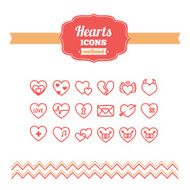 Set of hand-drawn hearts icons N2