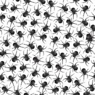 Halloween texture with spiders Vector seamless background