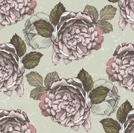Retro-styled floral seamless
