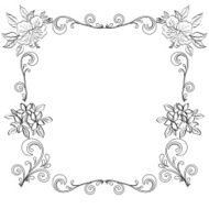 Abstract floral background outline