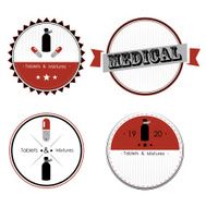 Set of drugstore labels and design elements