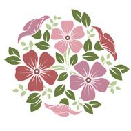 Ornament with pink and purple flowers Vector illustration