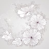 Vector background with hibiscus flowers N2