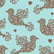 birds pattern on blue N2