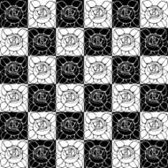 Seamless pattern with decorative art nouveau roses flowers