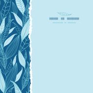 Blue Bamboo Leaves Square Torn Seamless Pattern Background