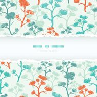 Abstract oriental trees torn frame seamless pattern background