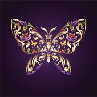abstract beautiful butterfly with delicate ornate pattern