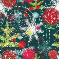 Christmas pattern with tree and snow