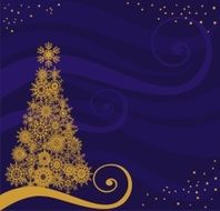 postcard with xmas tree